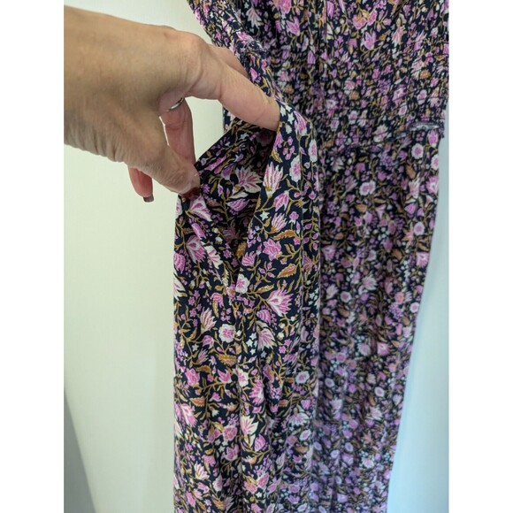 Old Navy Tiered Cap-Sleeve Floral Cottagecore Babydoll Milkmaid Midi Dress SZ XS - Picture 7 of 16